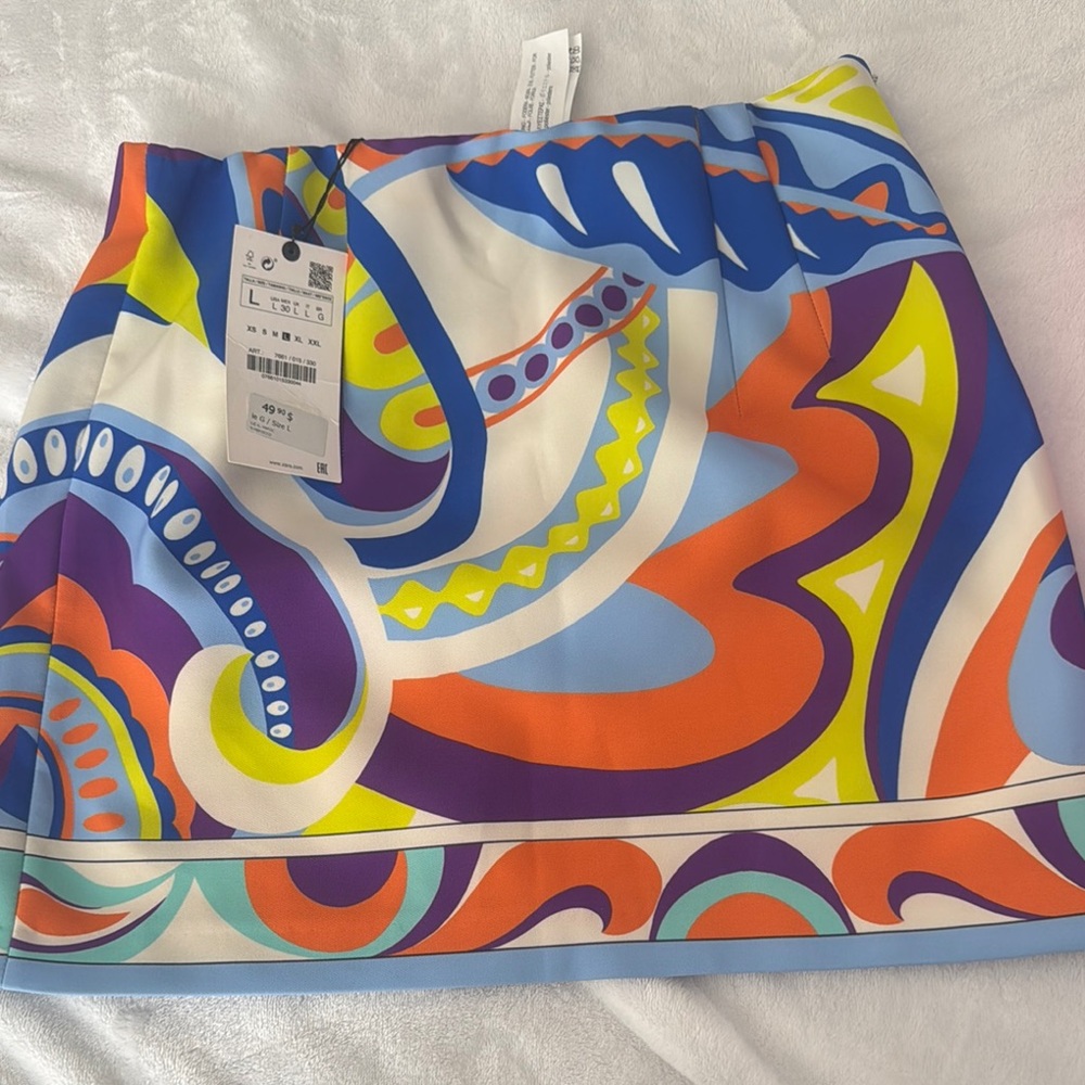 Vibrant Multicolor Abstract Skirt